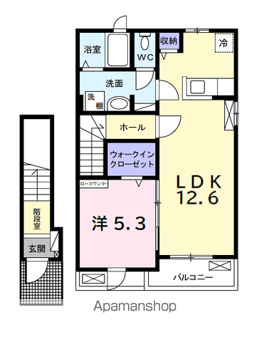 ヒカルサ市原姉ヶ崎イースト(1LDK/2階)の間取り写真