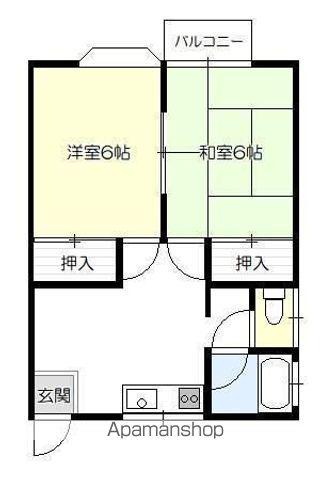 コーポセフティ(2DK/1階)の間取り写真