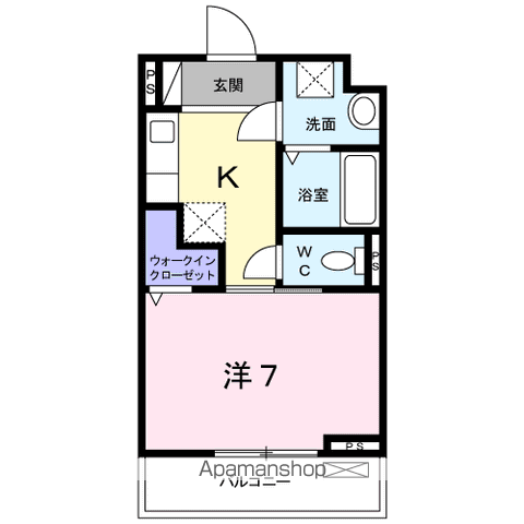 スカイ・エース・ダイカ(1K/3階)の間取り写真