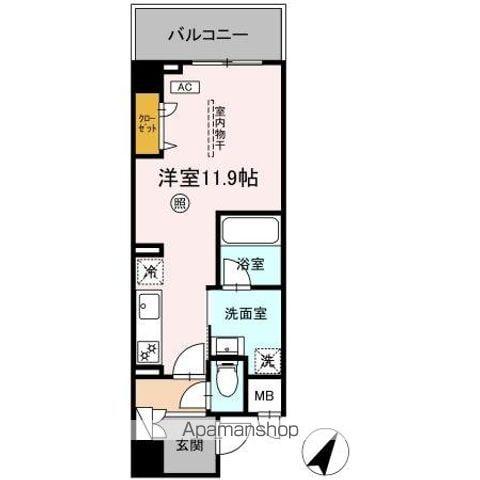 春吉2丁目D-ROOM(ワンルーム/3階)の間取り写真