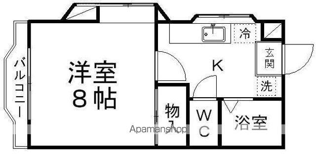 ロータリーハイム柏山(1K/1階)の間取り写真