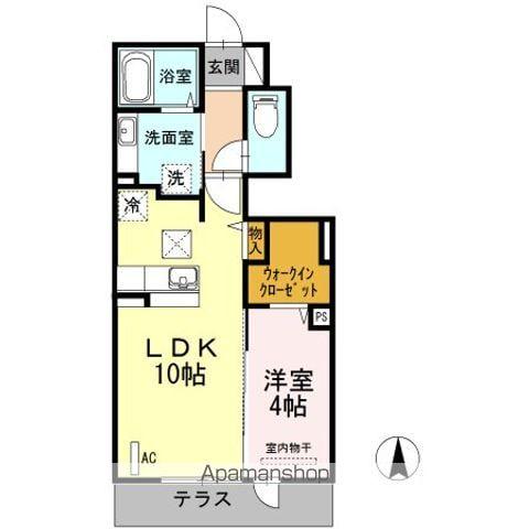 D-ROOM飯倉(1LDK/1階)の間取り写真