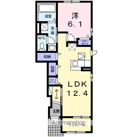ソリト ポスト Ⅱ(1LDK/1階)の間取り写真
