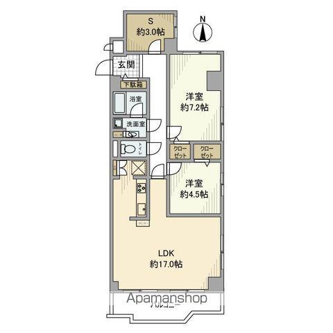 納屋橋マンションA棟(2SLDK/4階)の間取り写真