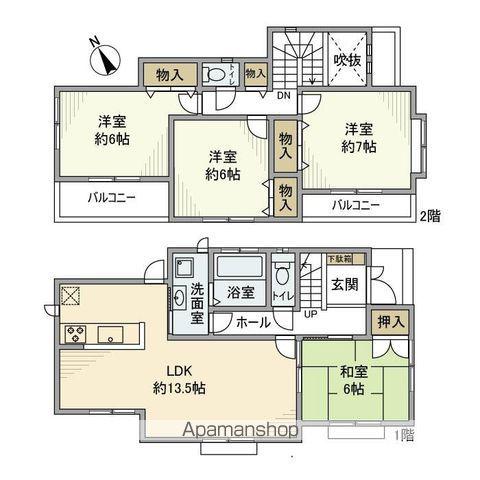 中央本線 三鷹駅 徒歩19分 2階建 築17年(4LDK)の間取り写真