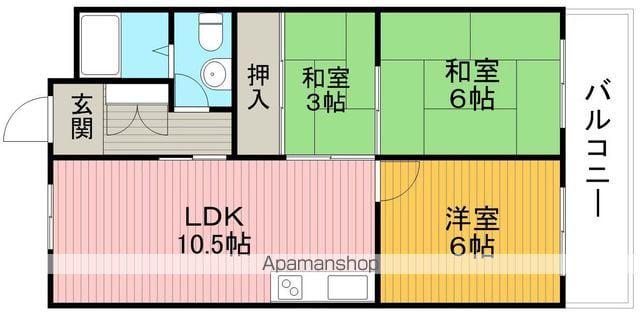 ラ・カーサ上野西(3LDK/3階)の間取り写真