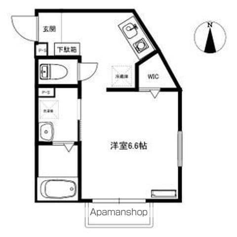 サンシャインハイツ水の森(ワンルーム/1階)の間取り写真