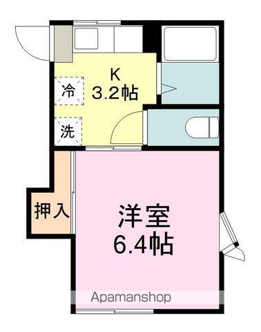ローズフラット(1K/1階)の間取り写真