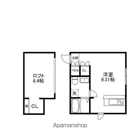 プリマ水口壱番館(ワンルーム/2階)の間取り写真