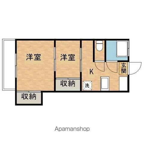 コーポタキシマⅡ(2K/2階)の間取り写真