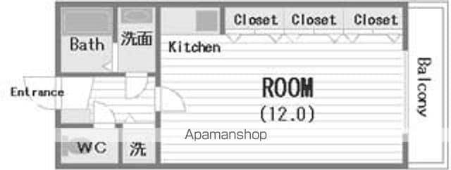 フォレステージュUTUBOKOEN(ワンルーム/11階)の間取り写真