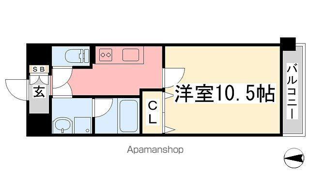 カサグランデリバーサイドⅠ(1K/5階)の間取り写真