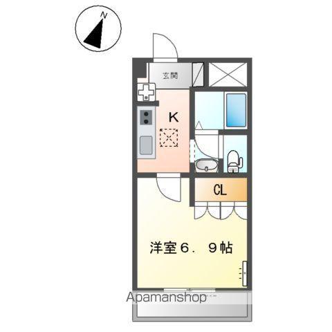 ララ・ポートⅡ(1K/1階)の間取り写真