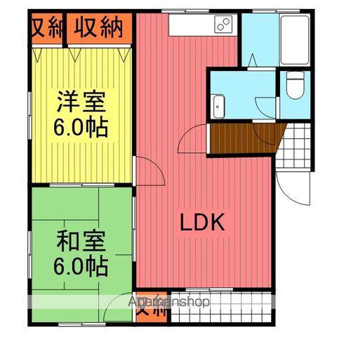 明生ハイツ純(2LDK/1階)の間取り写真