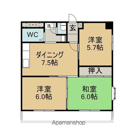 レジデンス梅村(3DK/2階)の間取り写真