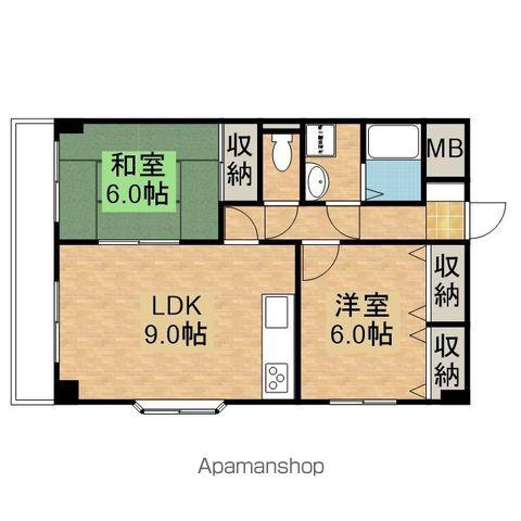 ツインズあまのA棟(2LDK/2階)の間取り写真