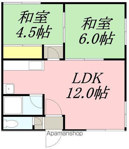 コーポ布川(2DK/1階)の間取り写真