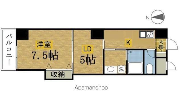 三崎町プロジェクト(1LDK/4階)の間取り写真