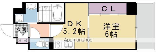 CYPRESS太子道(1DK/4階)の間取り写真