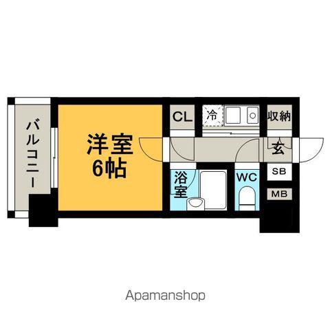 ダイアパレス県庁前(1K/8階)の間取り写真