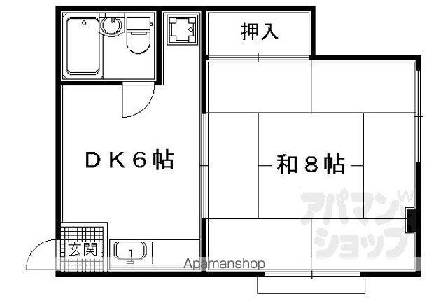 アルティスタ御所南(1DK/2階)の間取り写真