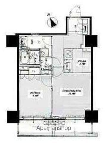 グローリオタワー巣鴨(1LDK/2階)の間取り写真