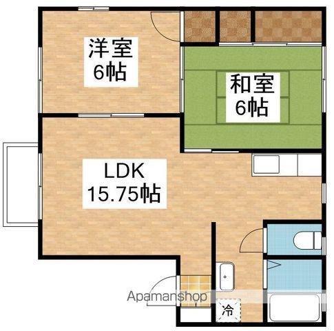 メゾンフルール(2LDK/1階)の間取り写真