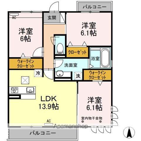 WINS HILLS A(3LDK/1階)の間取り写真