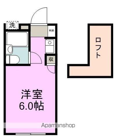 ビバルディ青葉(ワンルーム/2階)の間取り写真