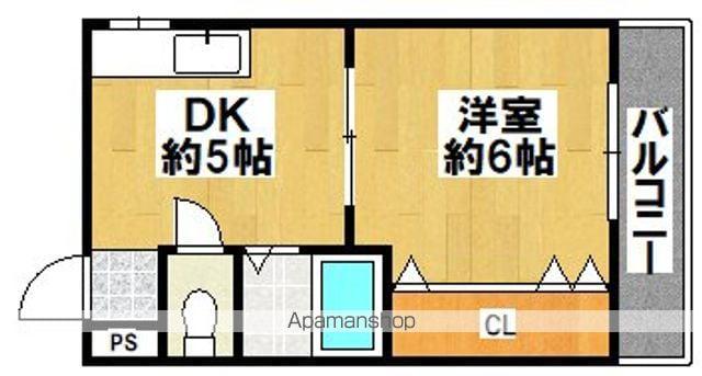 フジマハウス(1DK/4階)の間取り写真