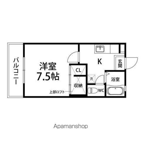 ステラⅡ(1K/1階)の間取り写真