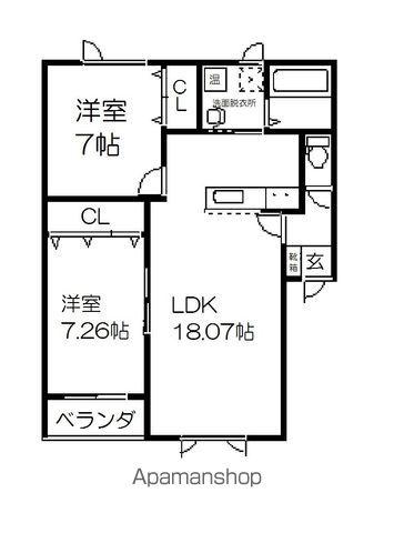 CORSA K(2LDK/3階)の間取り写真