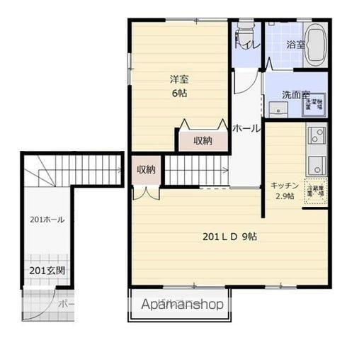 サン・セ・リテ(1LDK/2階)の間取り写真