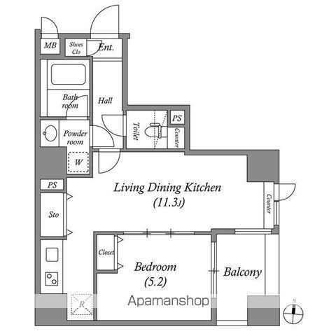 プレール・ドゥーク両国Ⅲ(1LDK/9階)の間取り写真