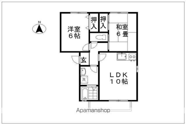 パークタウン桜堂A(2LDK/2階)の間取り写真