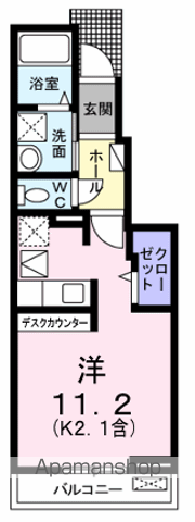 ボヌール・エターナル(ワンルーム/1階)の間取り写真