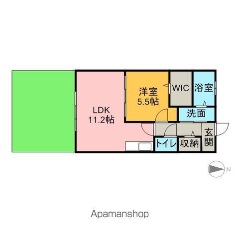 クレール・ヴィラージュⅡ(1LDK/2階)の間取り写真