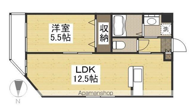 ヴィクトワール大供(1LDK/2階)の間取り写真