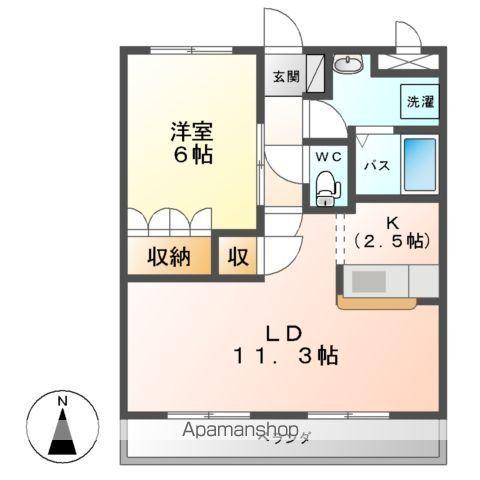 MILKY WAY(1LDK/2階)の間取り写真