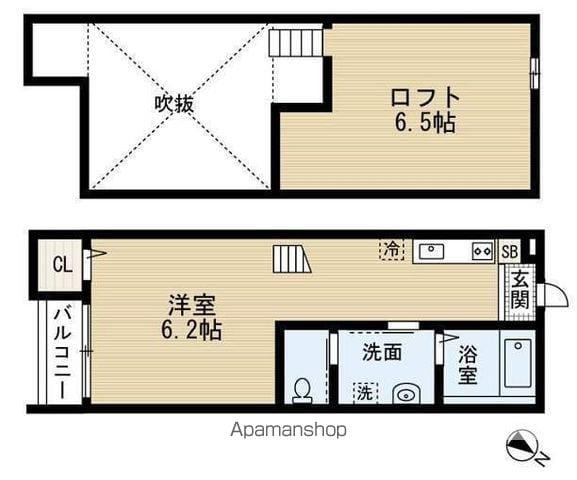 フローラ千葉(ワンルーム/2階)の間取り写真