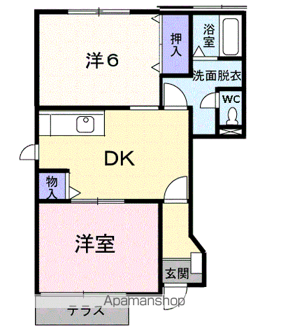 サンパティークヒロⅡ(2DK/1階)の間取り写真