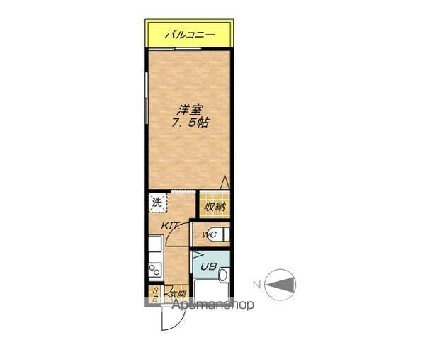 メゾンフレール(1K/3階)の間取り写真