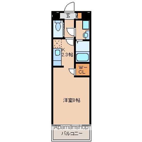グレイヒルズ中神(1K/2階)の間取り写真