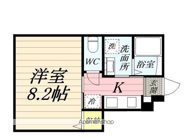 ヴィラウィーブ(1K/1階)の間取り写真