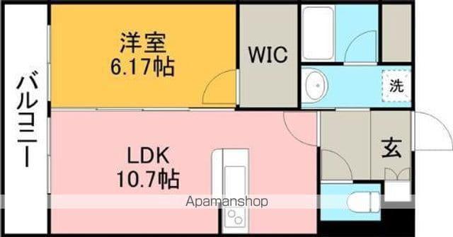 ミリーサ菊陽(1LDK/5階)の間取り写真