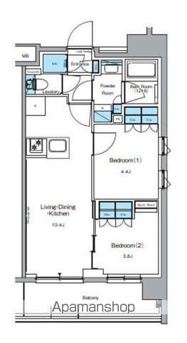ルフォンプログレ押上イースト(2LDK/2階)の間取り写真