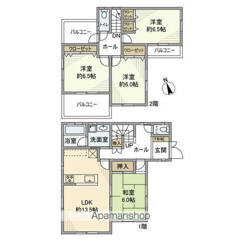 京成電鉄松戸線 高根木戸駅 徒歩16分 2階建 築21年(4LDK)の間取り写真