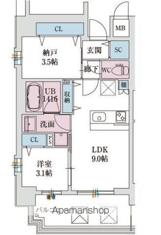 スプランディッド新大阪8(2LDK/15階)の間取り写真