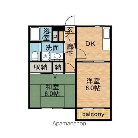 ライフピア神栖3(2DK/2階)の間取り写真