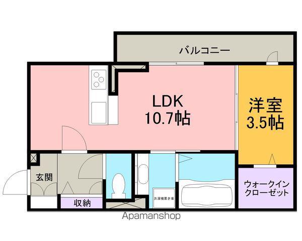 サンイーストⅠ(1LDK/2階)の間取り写真
